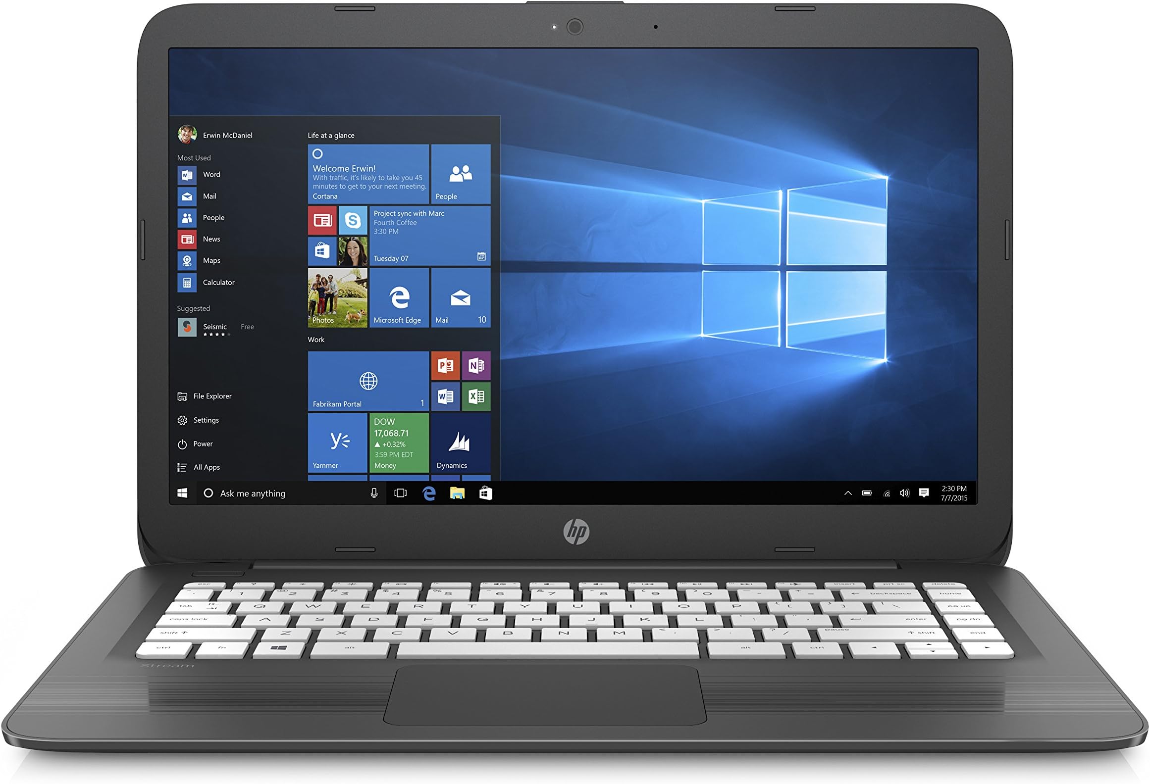 HPStream 14-inch Laptop, Intel Celeron N4000 Processor, 4 GB RAM, 64 GB eMMC, Windows 10 S with Office 365 Personal for One Year (14-cb190nr, Gray)