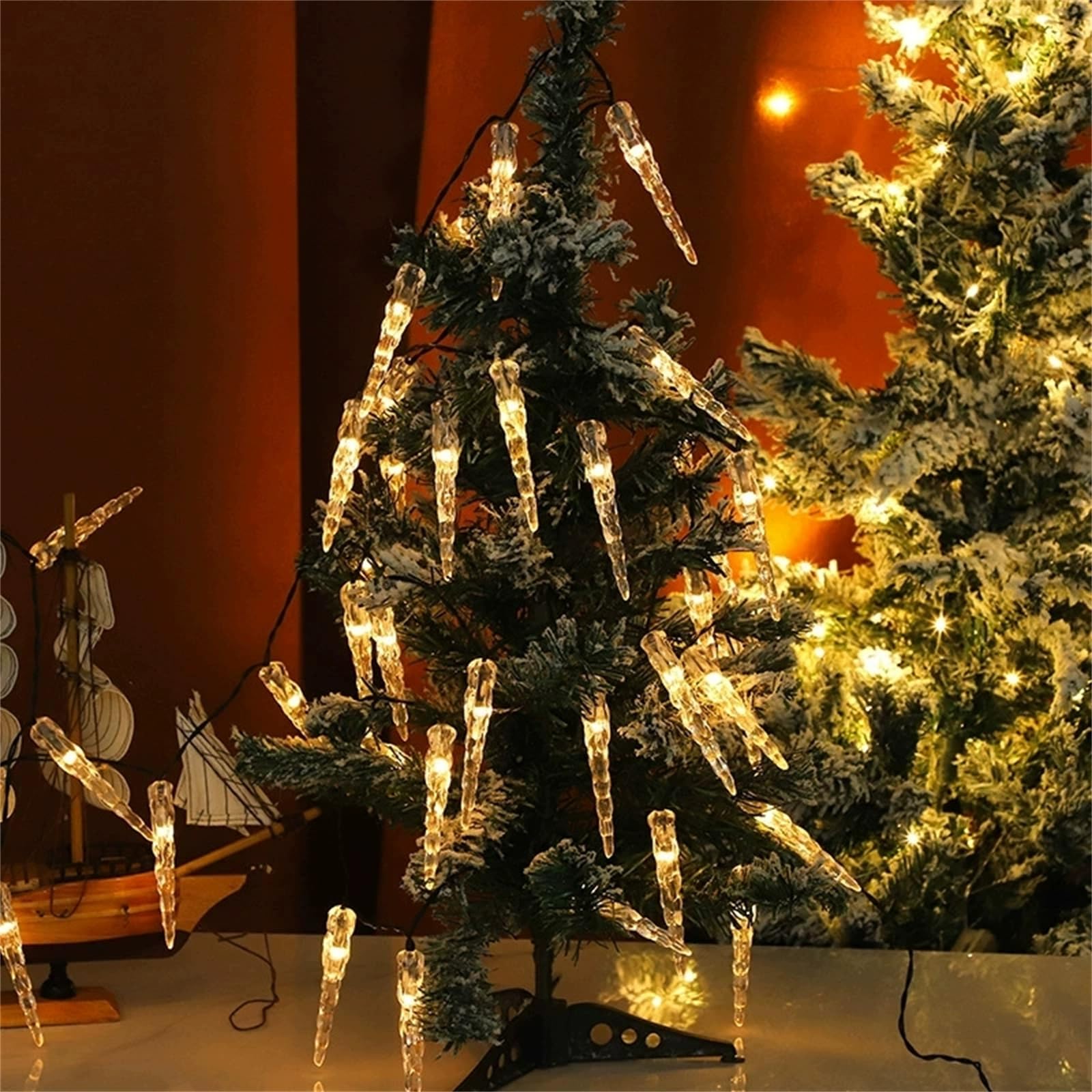FANSU Simple Pattern LED Garden Lights, 8 Modes Indoor/Outdoor Solar String Lights, Solar Lights Outdoor Garden, for Patio Yard Home Christmas Parties Wedding Decorations (Warm White,22m/200 LED)
