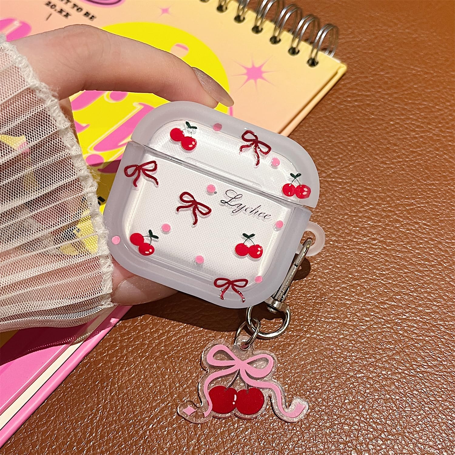 Coque AirPods 4 MINSCOSE Transparente Avec Nœud Et Porte-clés - TPU Souple Antichoc, Design Mignon Pour Fille