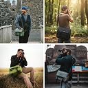 CarryPro Shockproof Camera Bag for DSLR/SLR - Water-Resistant Camera Sling Bag with Padded Compartment for Drone & Tripod, Multiple Pockets & Quick Release Buckles, 10L fits 14inch Laptop, Grey gallery image