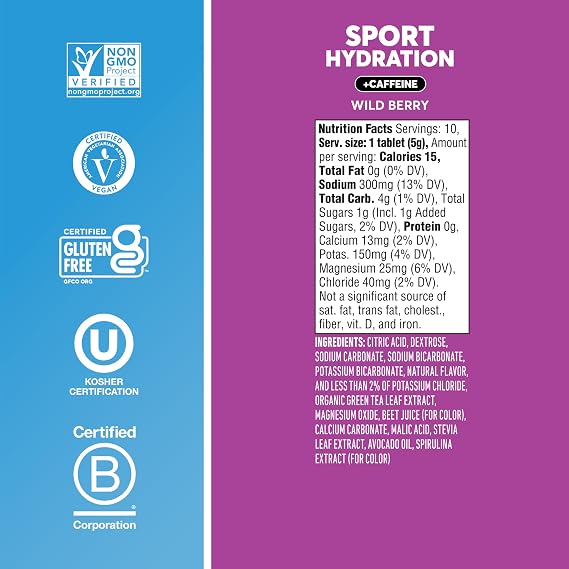 Nuun, Electrolyte Drink Tabs Energy Wild Berry, 8 Count, 1.9 Ounce