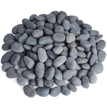 Pulovin 20 lbs River Rocks for Landscaping, 0.4-1 inch Natural Rocks for Aquarium, Fish Tank, Decorative Garden Stones for Plants, Flower Pots, Vase, Walkways