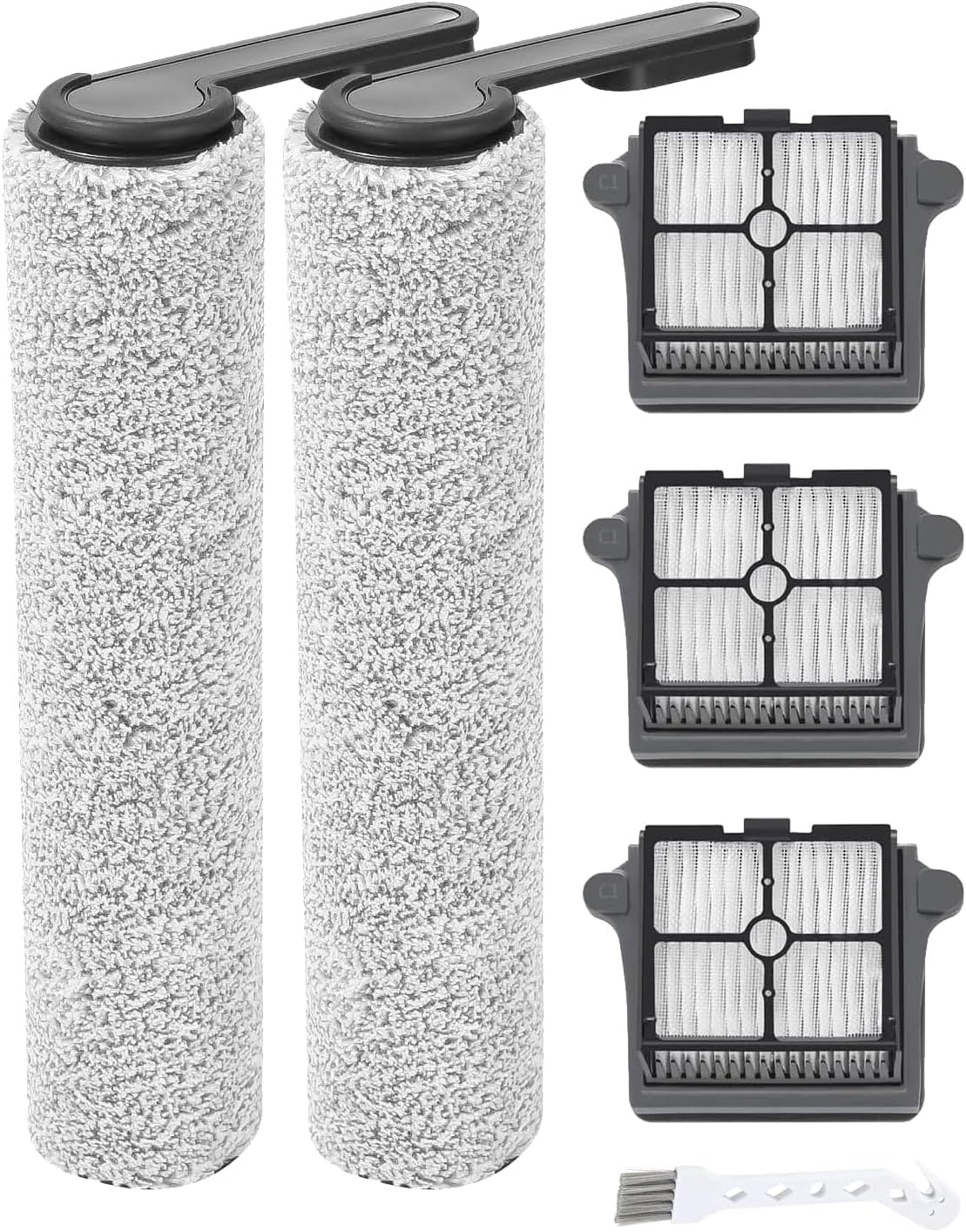 Replacement Brushs Roller + HEPA Filters Replacement Parts For Tineco Floor ONE S7 Pro Cordless Wet Dry Vacuum Cleaner,Replacement Parts Kit Include 2 Brush Roller, 3 HEPA Filters, 1 Cleaning Brush Tineco S7 PRO Wash Tank 6