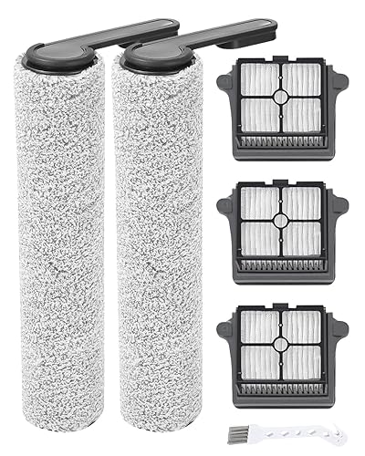 Replacement Brushs Roller + HEPA Filters Replacement Parts For Tineco Floor ONE S7 Pro Cordless Wet Dry Vacuum Cleaner,Replacement Parts Kit Include 2 Brush Roller, 3 HEPA Filters, 1 Cleaning Brush