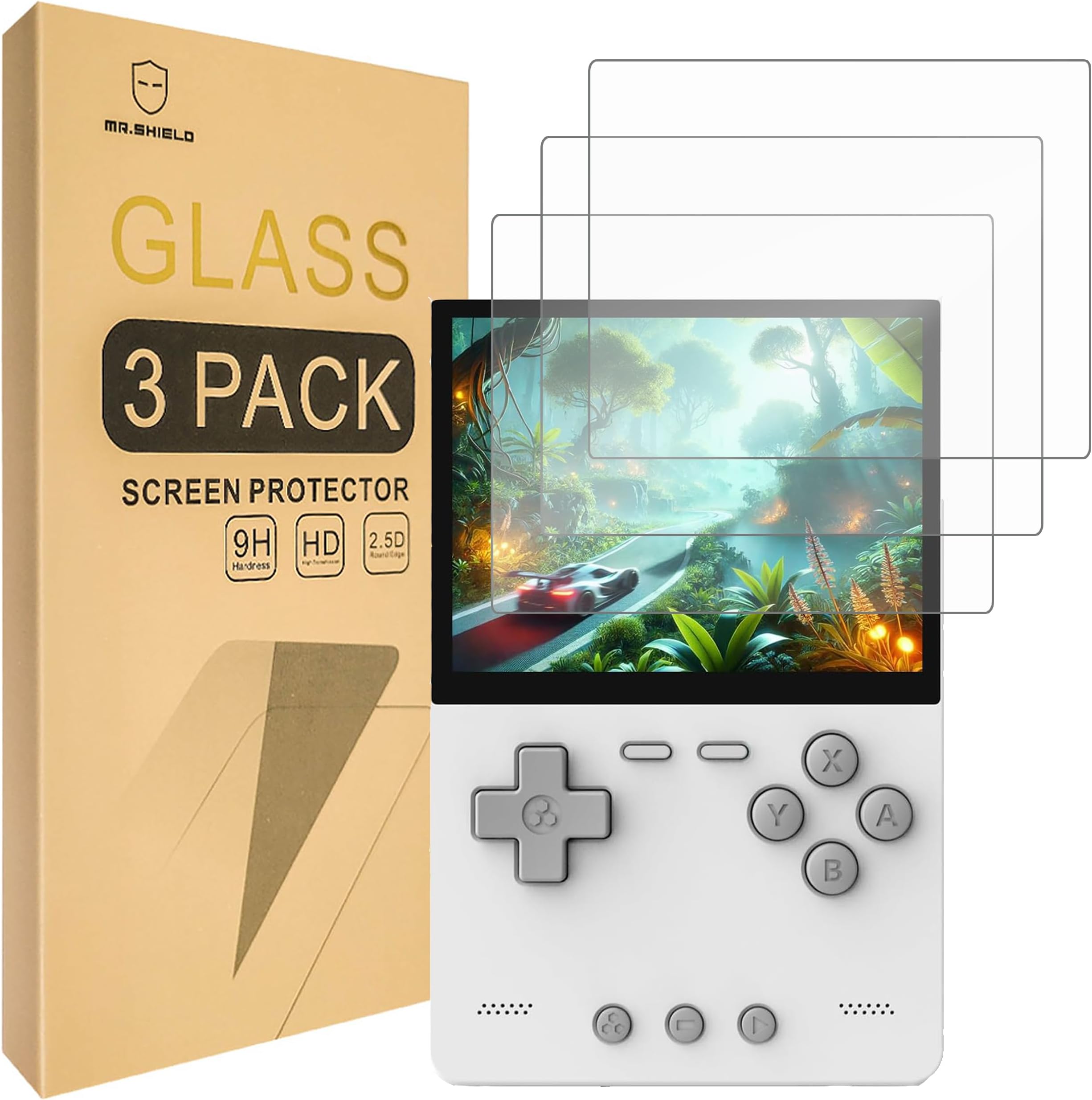 Mr.Shield Screen Protector compatible with Trimui Brick [Tempered Glass] [3-Pack] [Japan Glass with 9H Hardness]