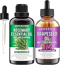 Rosemary Oil for Hair Growth,100% Pure & Natural Rosemary Essential Oil,Grapessed Oil for Skin & Hair Care & Eyelash Eyebrows Growth,Non-Greesy Hair Growth Oil/Serum Hair Loss Treatment for Women(2