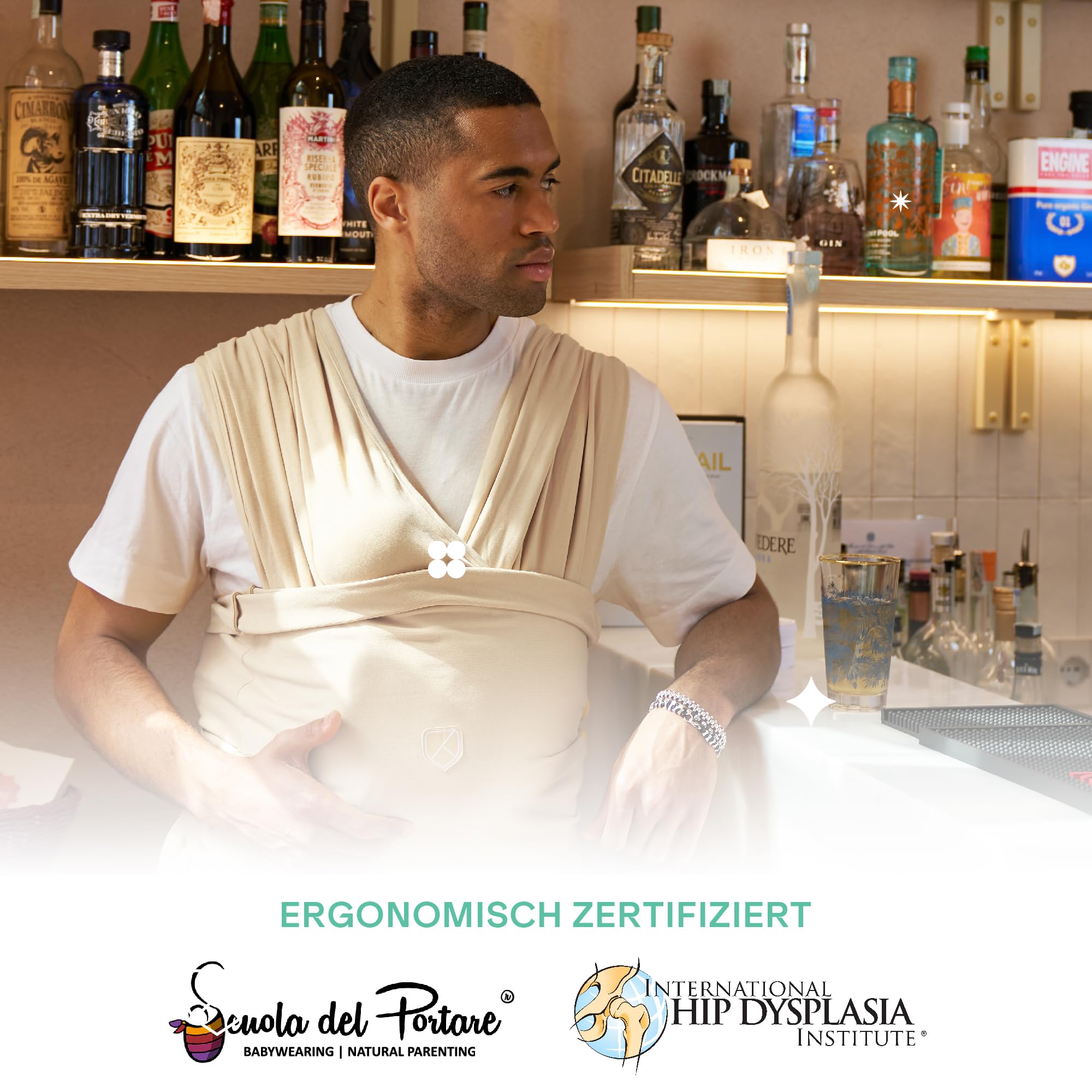 Koala Babycare Babytragetuch - Einfach anzuziehen - Elastisches Tragetuch bis zu 15 kg - Verstellbar und Unisex - 3