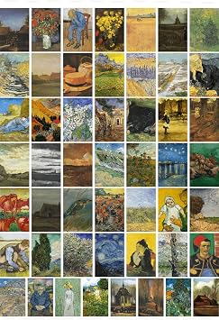 Postifull Vincent Van Gogh Kolaj Seti, Sanatsal Poster Kartlar , Bant Hediyeli - 50 Adet 10 * 15Cm Duvar Posteri;