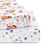 TILLYOU Baby Crib Sheets for Boys Girls, Super Soft Toddler Bed Sheets, 2 Pack Sheets for Standard Crib Mattress 28x52in, Animal Graffiti