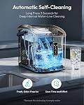 EUHOMY Machine à Glaçons de Comptoir, 9 Glaçons Prêts en 6 Mins, 26lbs/24H, Auto-Nettoyante, Machine à Glaçons Portable avec Poignée, Panier et Cuillère, 2 Tailles de Glaçons pour Maison, Cuisine, Bureau