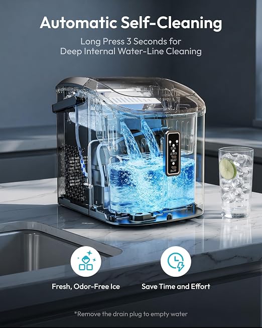 Fabricadora de hielo portátil EUHOMY 26 lb miniatura 7