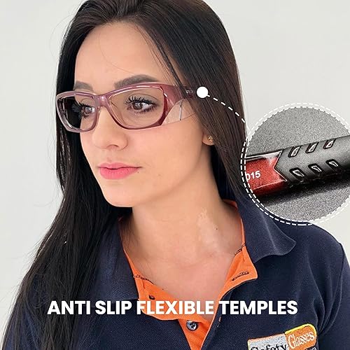 Miniatura 68 de Gafas de seguridad con certificación ANSI Z87.1, gafas protectoras antivaho e inastillables, gafas de seguridad ligeras para construcción, Negro