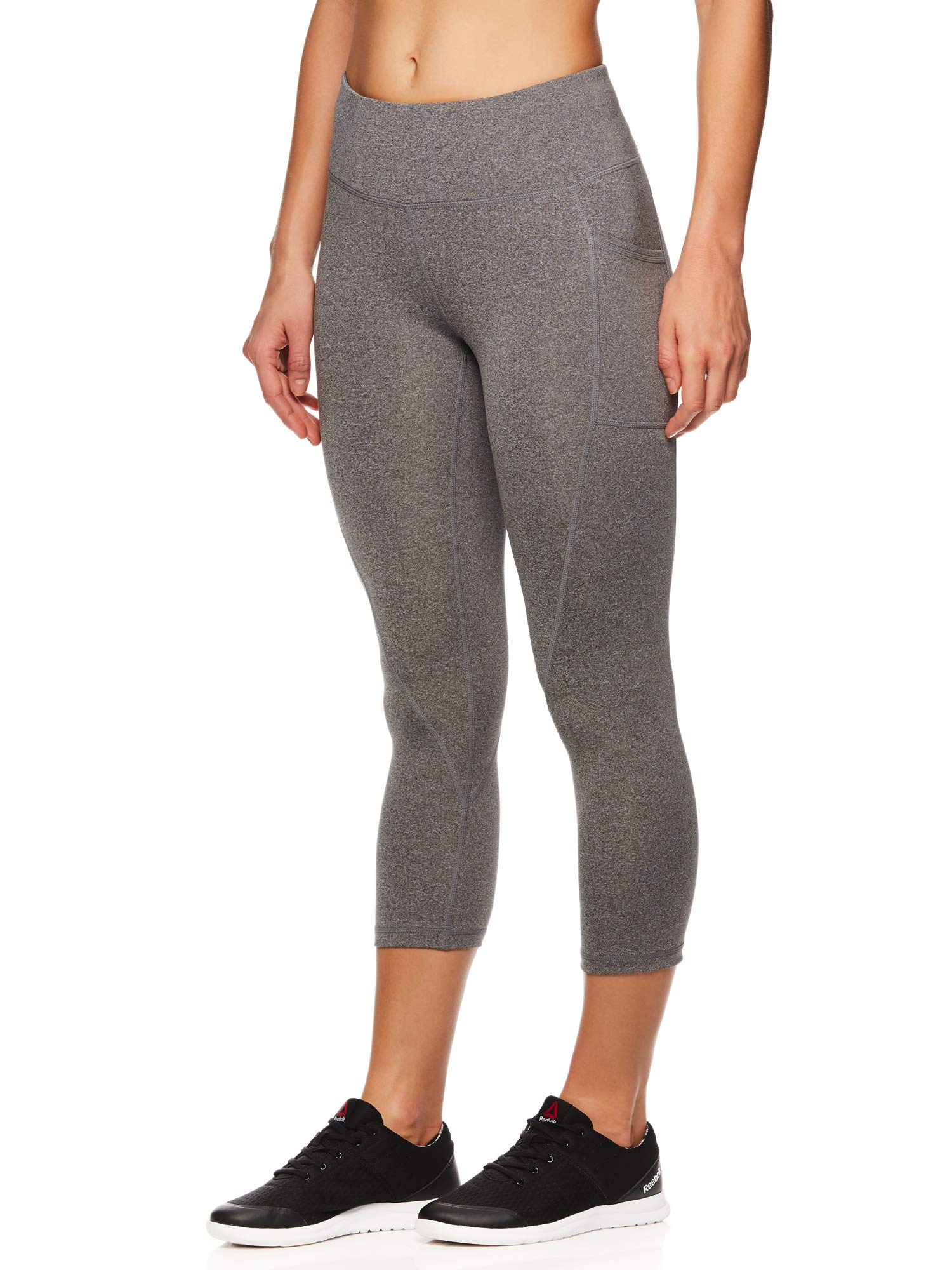 Reebok Womens Capri Seamed Compression Athletic Pants