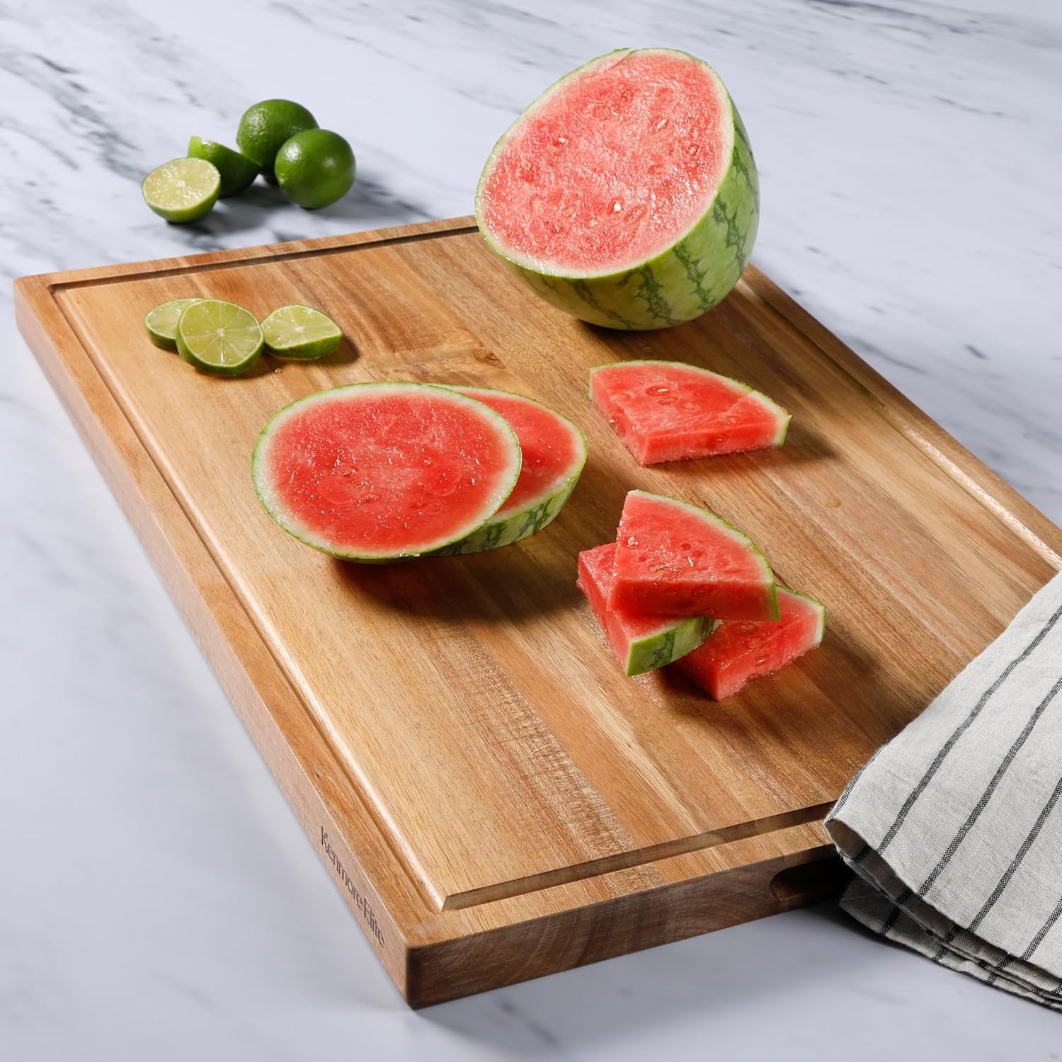 Kenmore Kenosha Extra Large Acacia Wood Cutting Board, 24 x 16 Inch – Heavy Duty Chopping Board with Juice Groove for Meat, Vegetables & Meal Prep