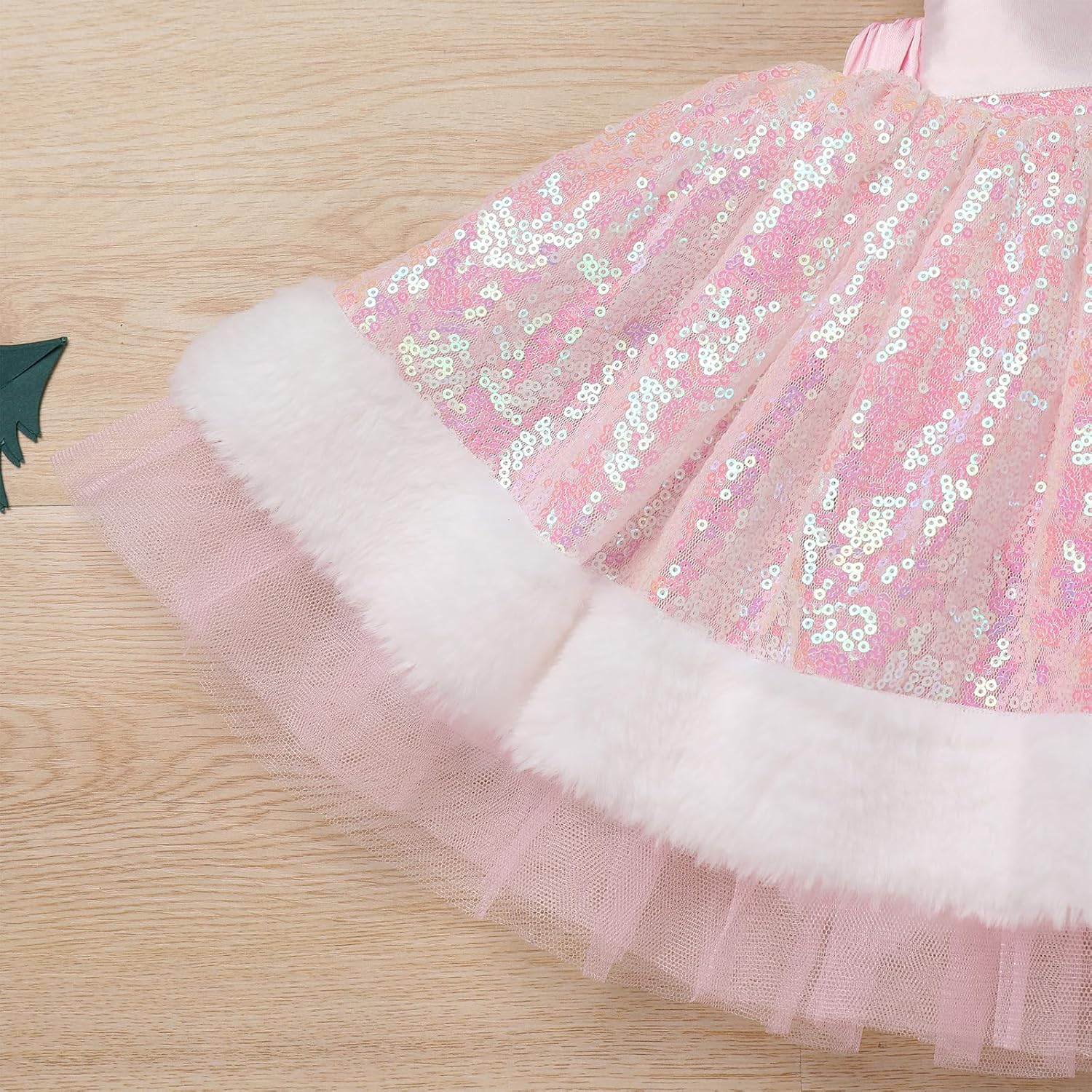 IMEKIS Toddler Girls Christmas Santa Costume Sequin Princess Dress Romper with Hat Halloween Cosplay Outfit Photo Shoot