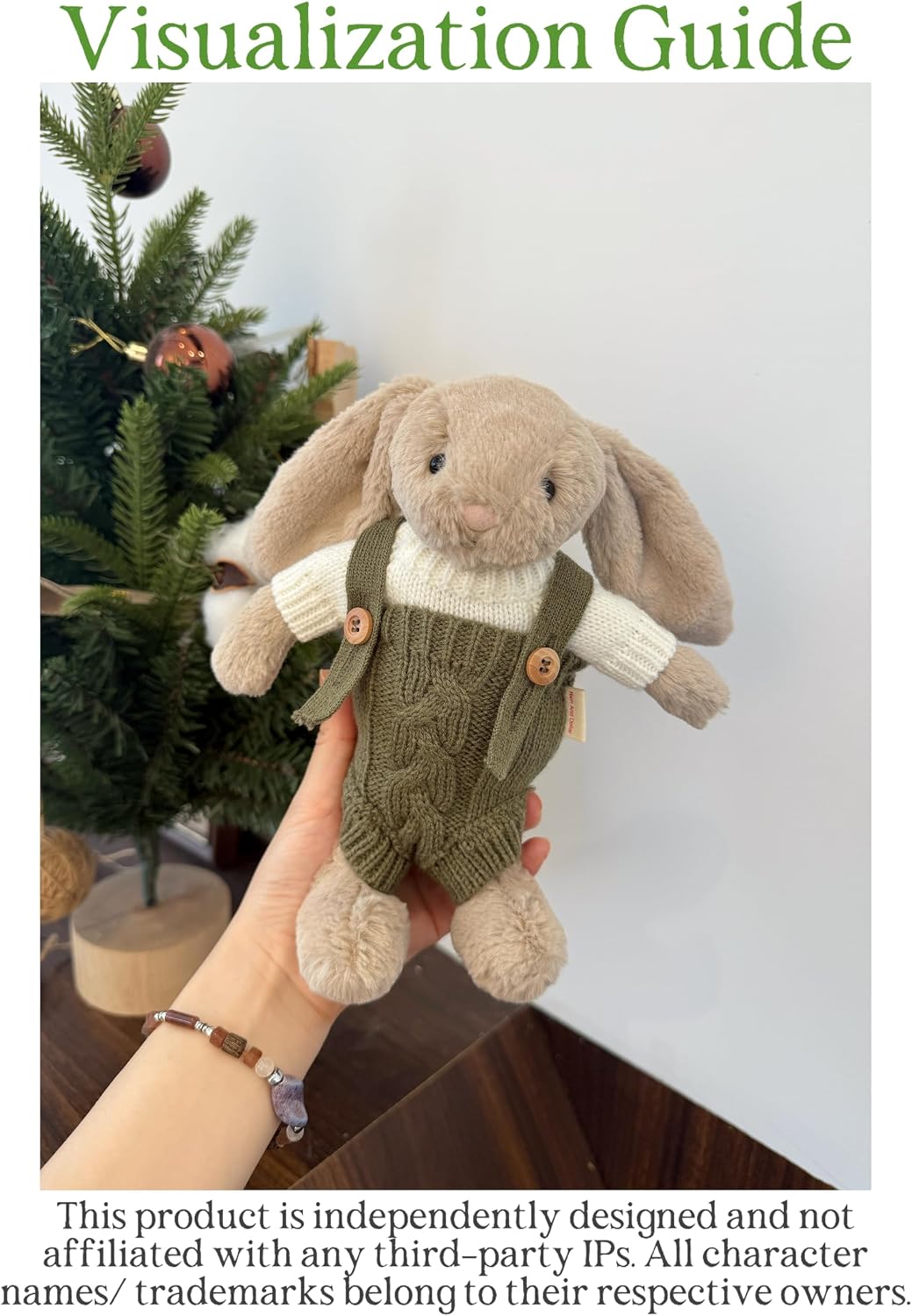 6-7"/16cm Teddy Bear Clothes Small Bashful Series Bunny Clothes 16cm Tiny Bartholomew Bear Sweater Knitted Overall 2-Piece Set (NO Doll) Doll