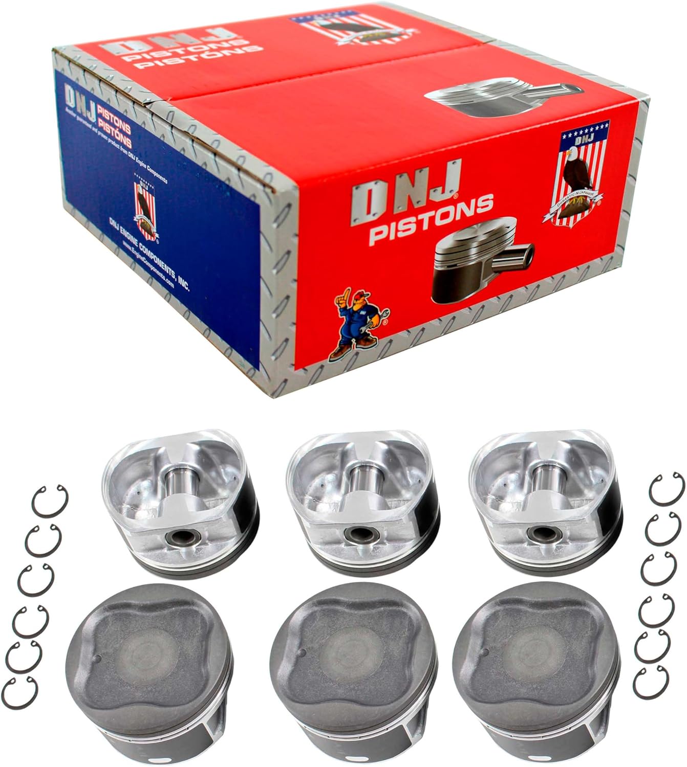 DNJ P969 Piston Set Standard for 2003-2015 Toyota 4Runner, FJ Cruiser, Tacoma 4.0L V6 24V DOHC 3956cc