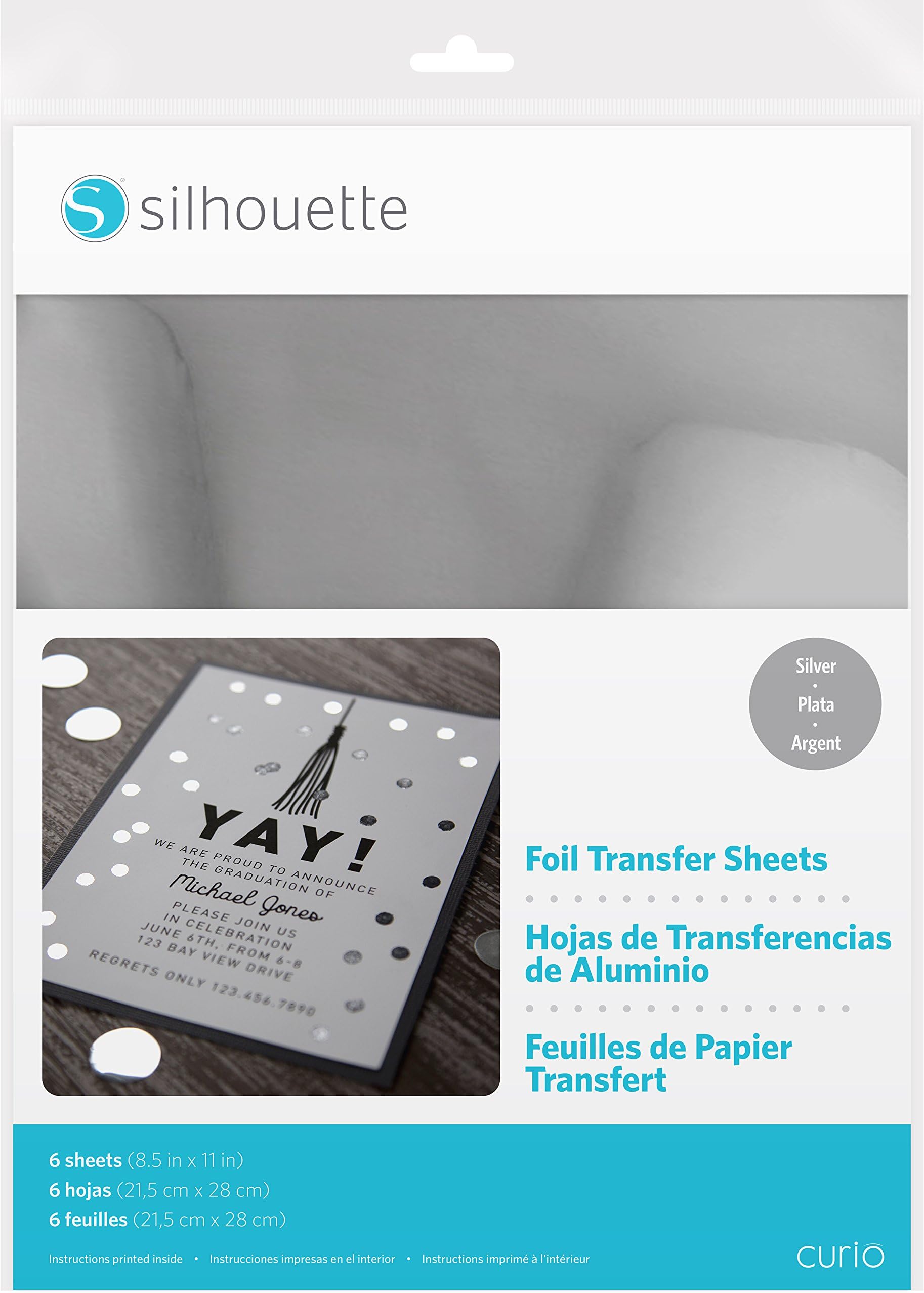 Silhouette 8.5"X11" Foil Transfer Sheets 6/Pkg, Silver