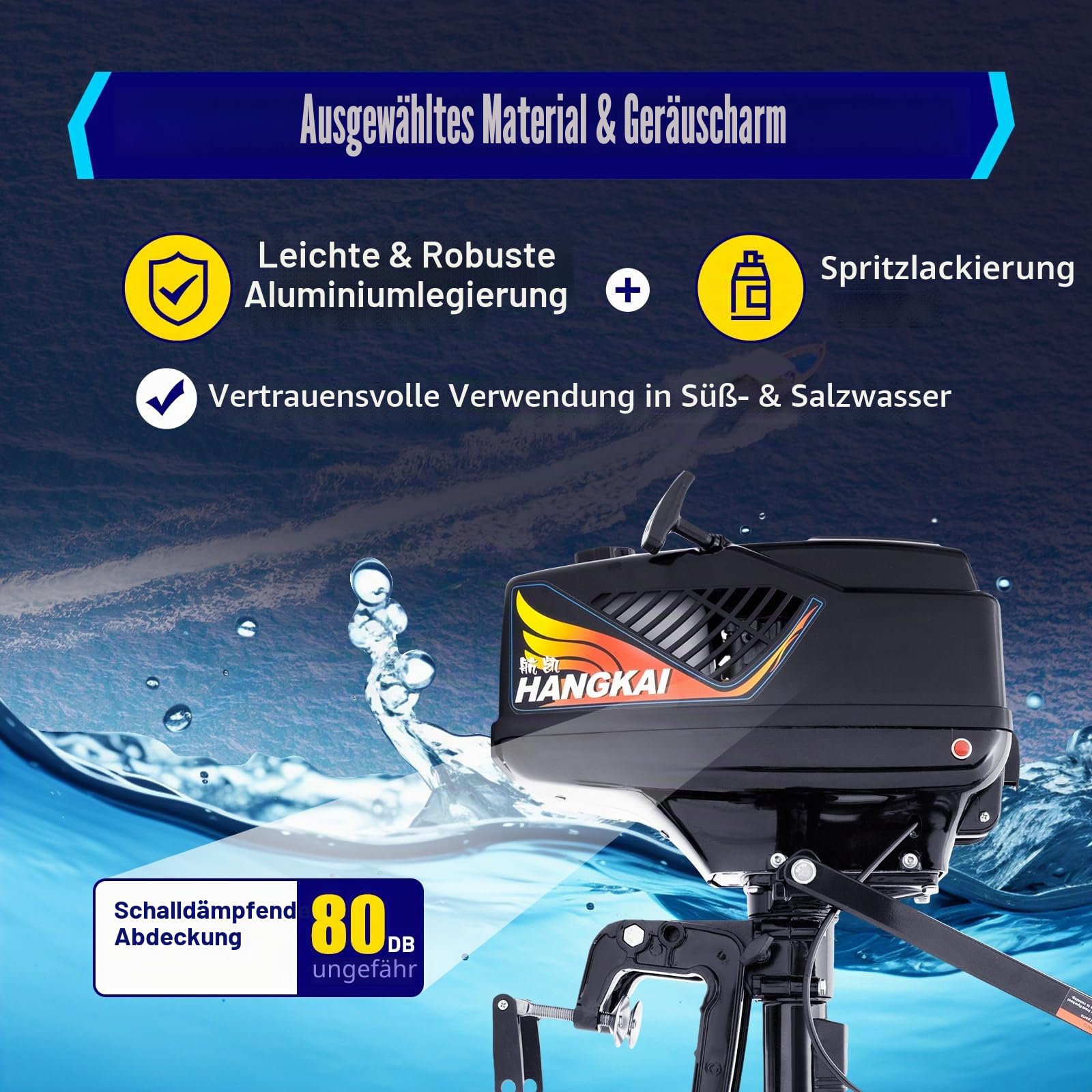 Außenborder Outboard Motor Boot Motor Benzinmoto 2,5-10 PS 2-Takt Außenborder Motor Viertakt Benzinmotor Fischerboot Bootsmotor