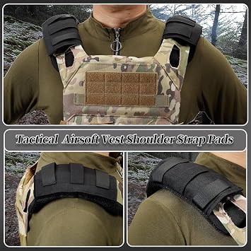 2 Pack Tactical Shoulder Strap Pads Vest Shoulder Strap Pads Backpack Strap Pads Fit 3'' Sling Bags Shoulder Straps