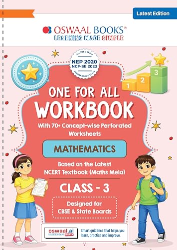 Oswaal One for All Workbook Class 3 Mathematics | 70+ Concept-wise Perforated Worksheets | Based on NCERT Maths Mela | NEP 2020 & NCF 2023 Aligned | ... | Builds Concept Clarity & Scientific Skills
