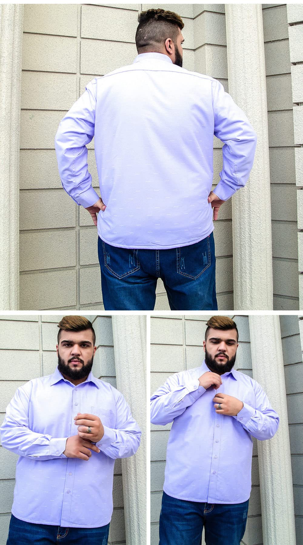 HGJH Herren Hemd Langarm, Herren-Langarmhemd Thermo Einfarbig Vertikale Streifen Hemd Button-Down-Baumwollholzfäller-Komforthemd Lässiges Arbeitshemd Für Männer Und Jungen