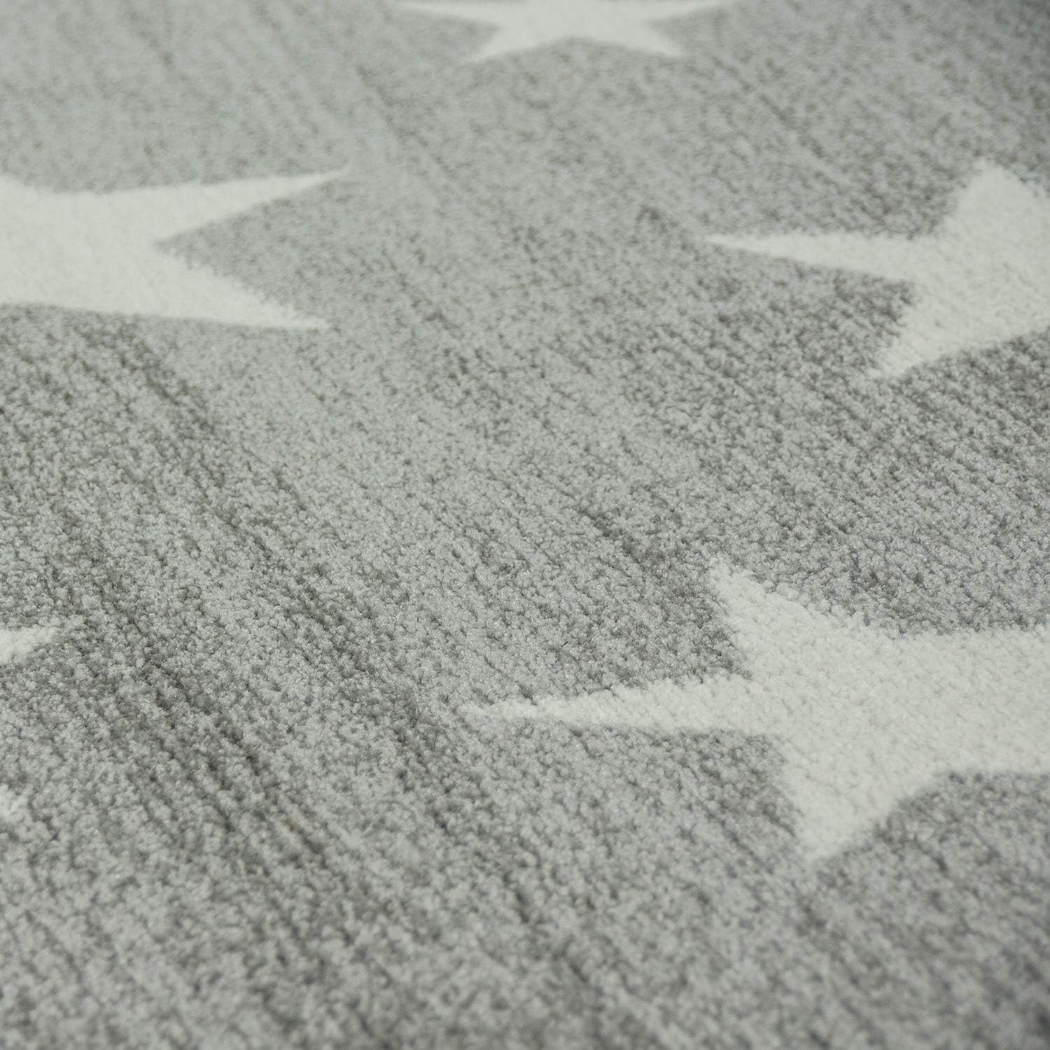 Paco Home Kids Room Rug Starry Sky Design Star Trend for Playroom Pastel in Grey White, Size:6'7" x 9'2"
