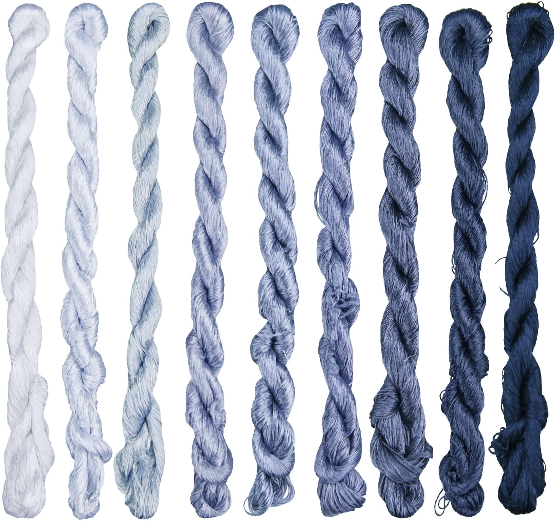 Natural 100% Silk Thread, Handmade Embroidery Thread Silk Floss 9 Colors 110m Each (22)