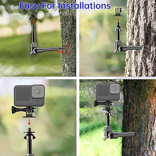 Miniatura 4 de Soporte de cámara de sendero, soportes de leva de sendero, accesorio de caza de árboles, soporte de cámara de juego giratorio de 360 con tornillo de