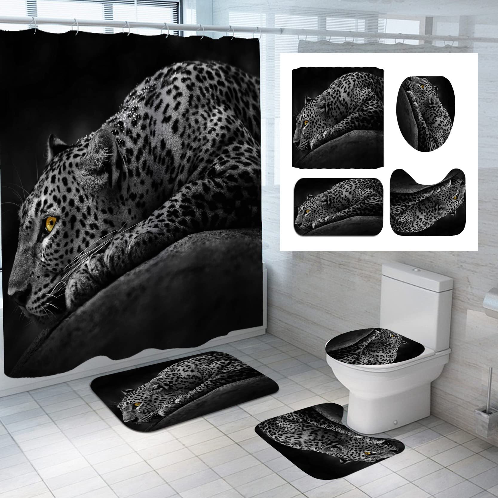 Cheetah Bathroom Set