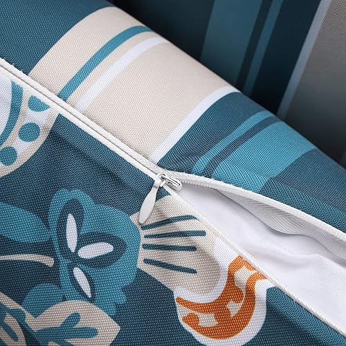 Miniatura 5 de Phantoscope Paquete de 2 fundas de cojín decorativas para interiores y exteriores, impermeables, a rayas, florales, para patio, sofá, tienda de