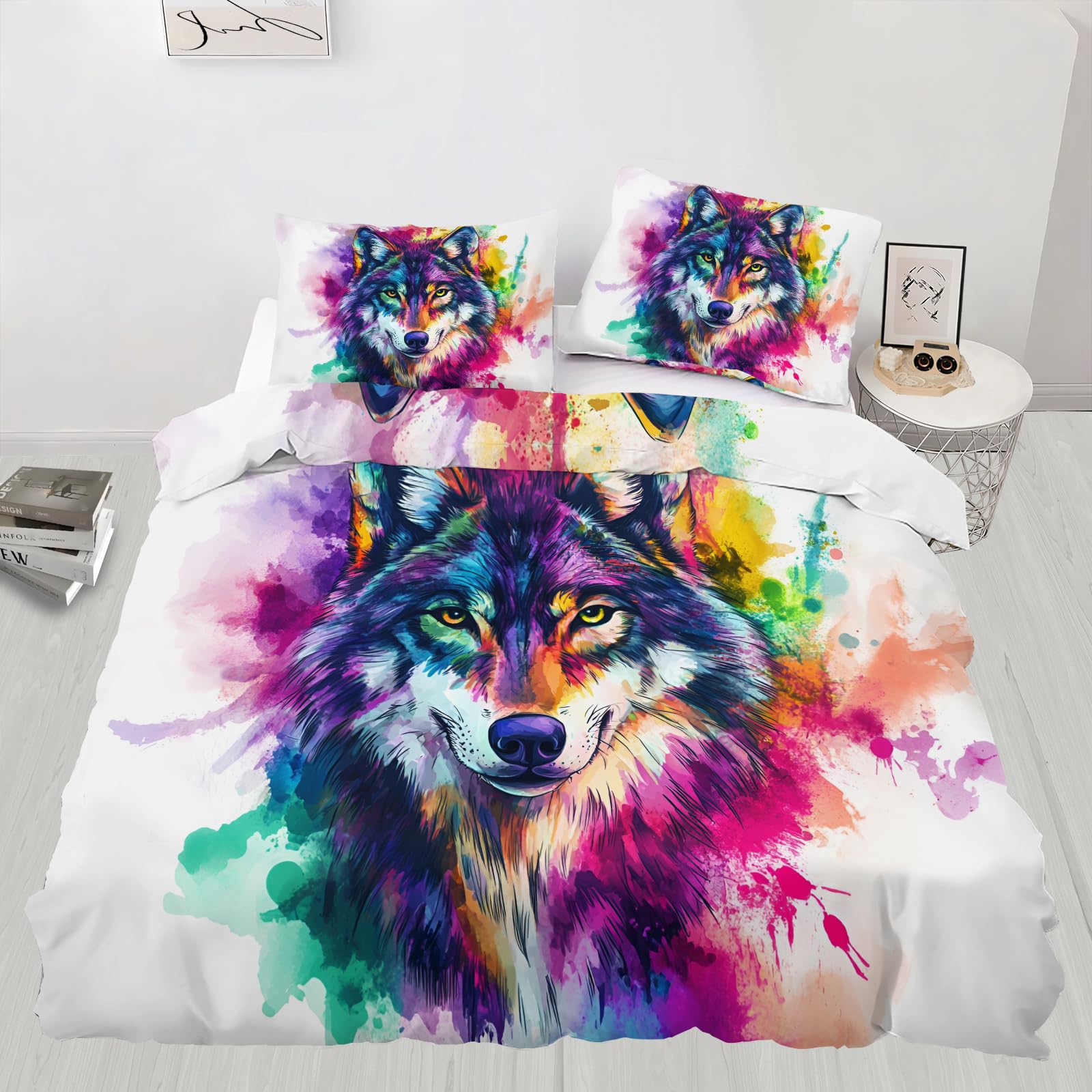 Parure de lit loup de qualité supérieure avec housse de couette 220x230