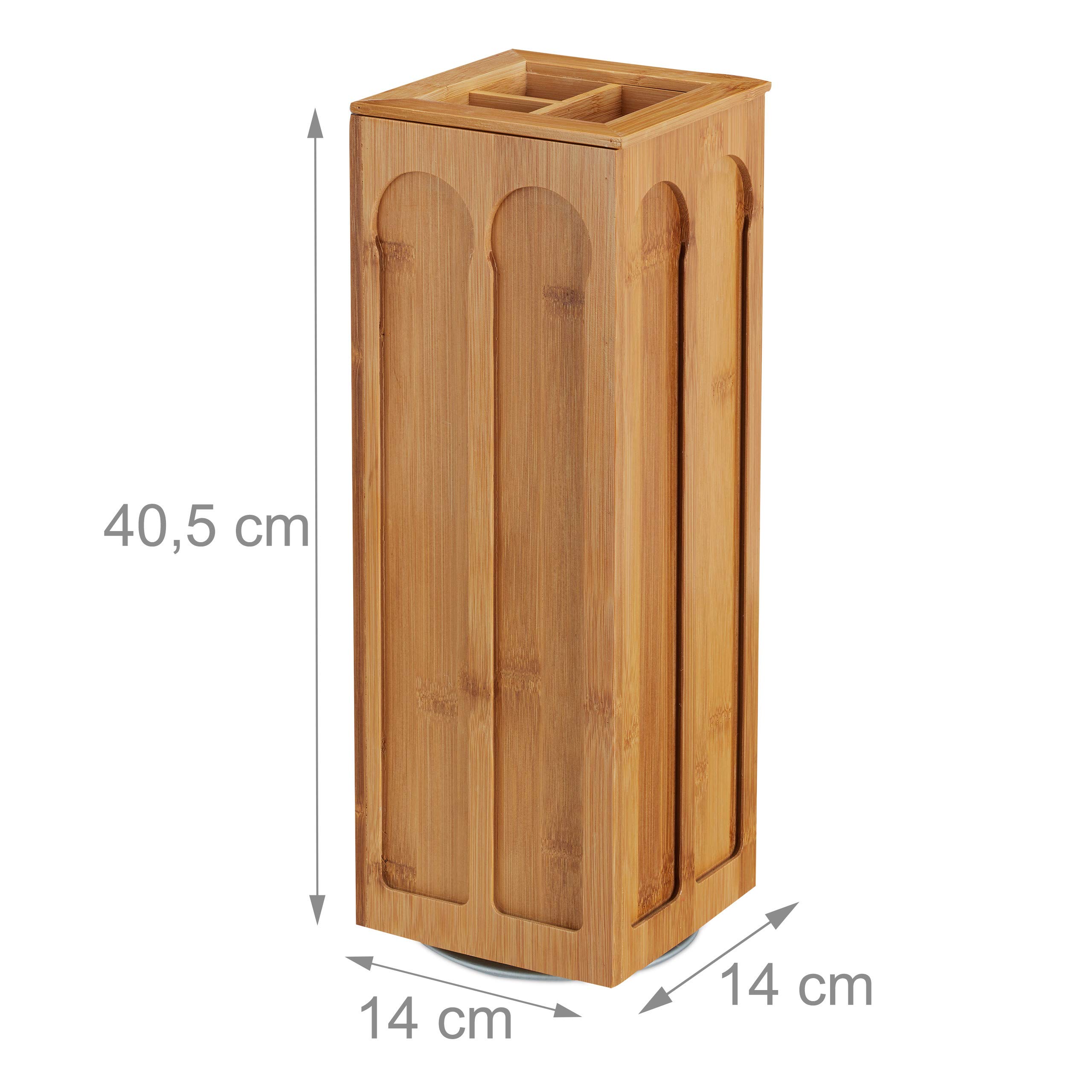 Relaxdays Soporte para cápsulas de Dolce Gusto, Giratorio, Dispensador de bambú, 40,5 x 14 x 14 cm, 1 Ud., Marrón