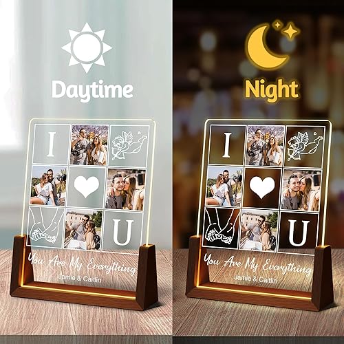 Miniatura 4 de Regalos personalizados de cumpleaños para el día de San Valentín para novio, novia, él, ella, marco de fotos personalizado con nombre de foto,