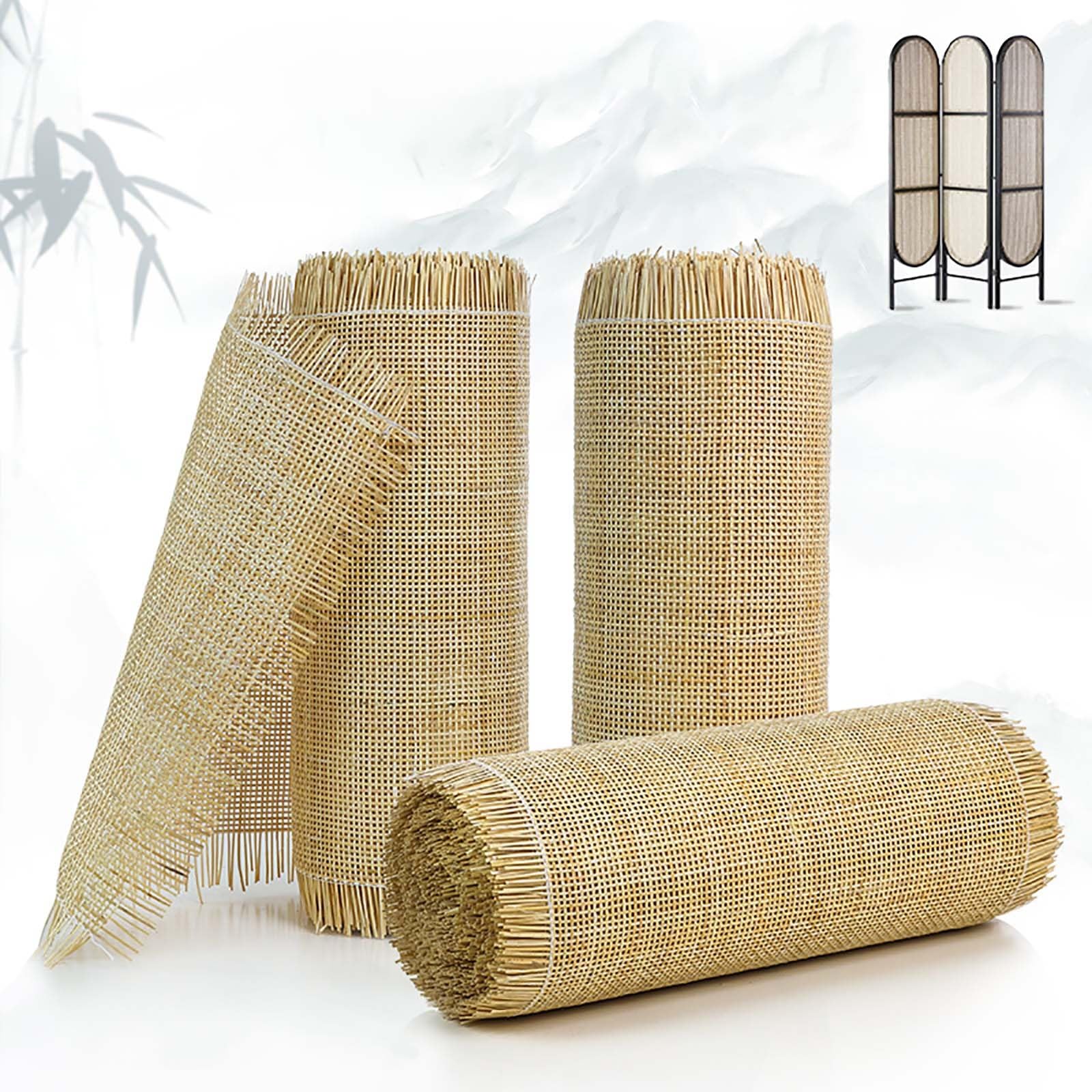 Feuille de tissu tissé en rotin naturel haut de gamme pour meubles