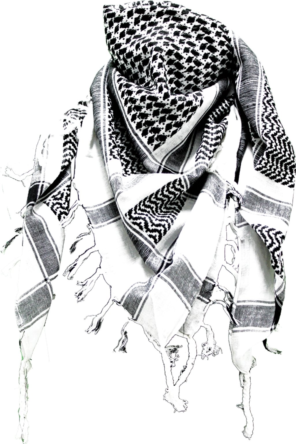 Doktor HardstuffPalestinian Scarf - White Black