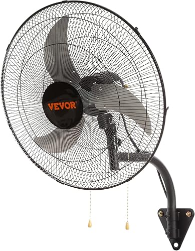Miniatura 9 de VEVOR Ventilador de pared de 20 pulgadas oscilante, 3 velocidades de alta velocidad máx. 4650 CFM ventilador de pared industrial para interiores,