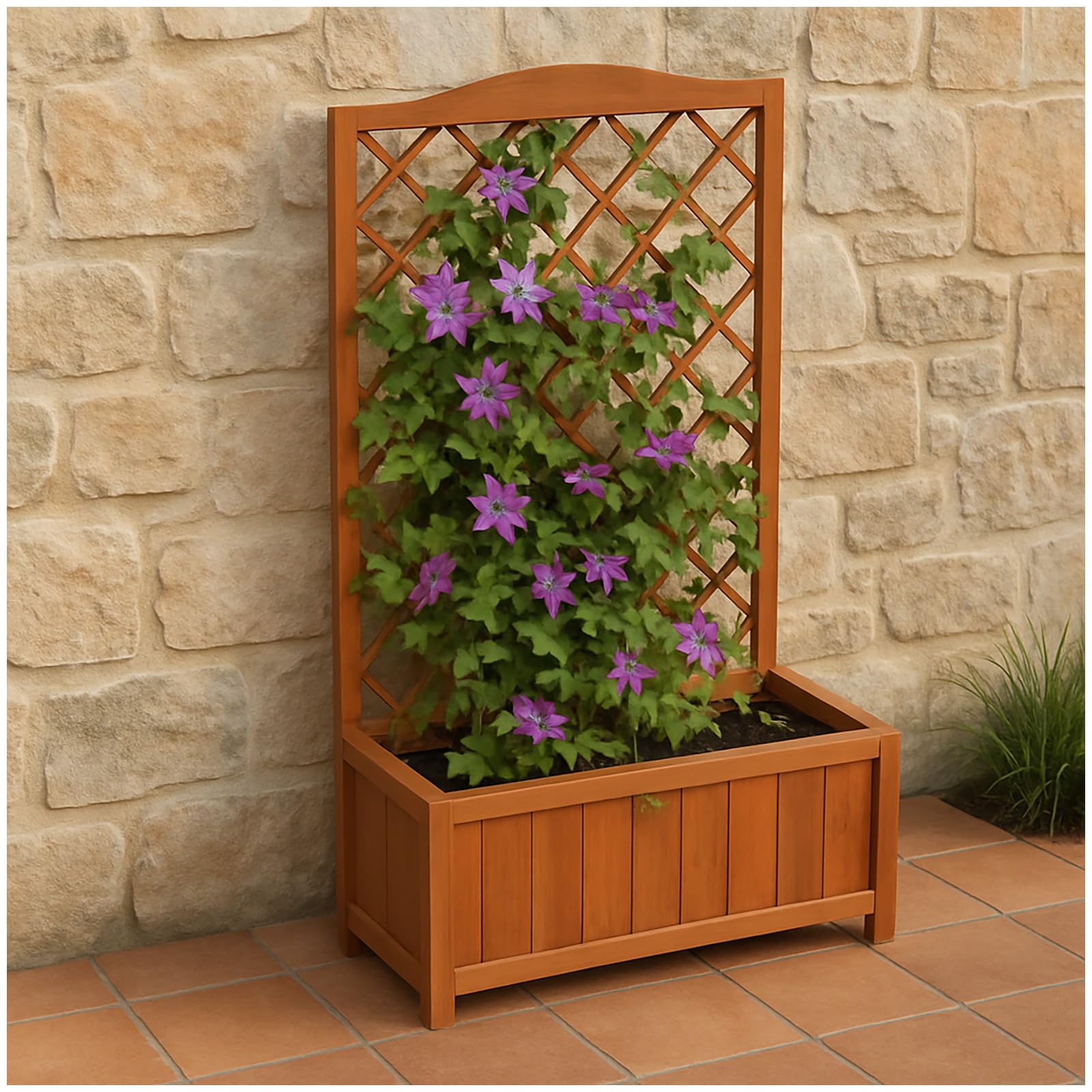 Blumenkasten Heidi XL Blumenkübel Rankgitter Spalier Braun