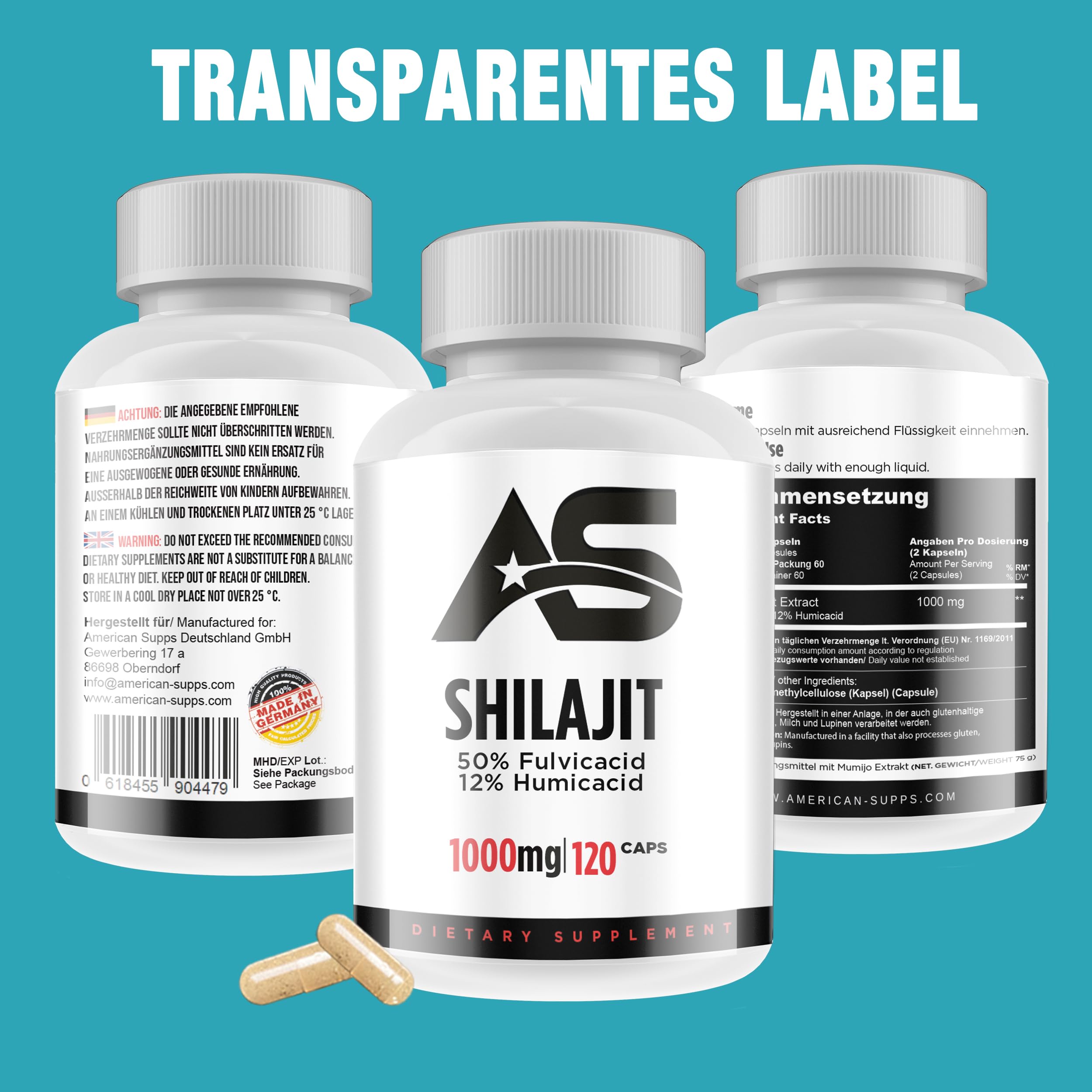 Premium Pure Shilajit Original Himalaya Mumijo Alta Dosis [120 Cápsulas] - 1000 mg - 60 días de stock