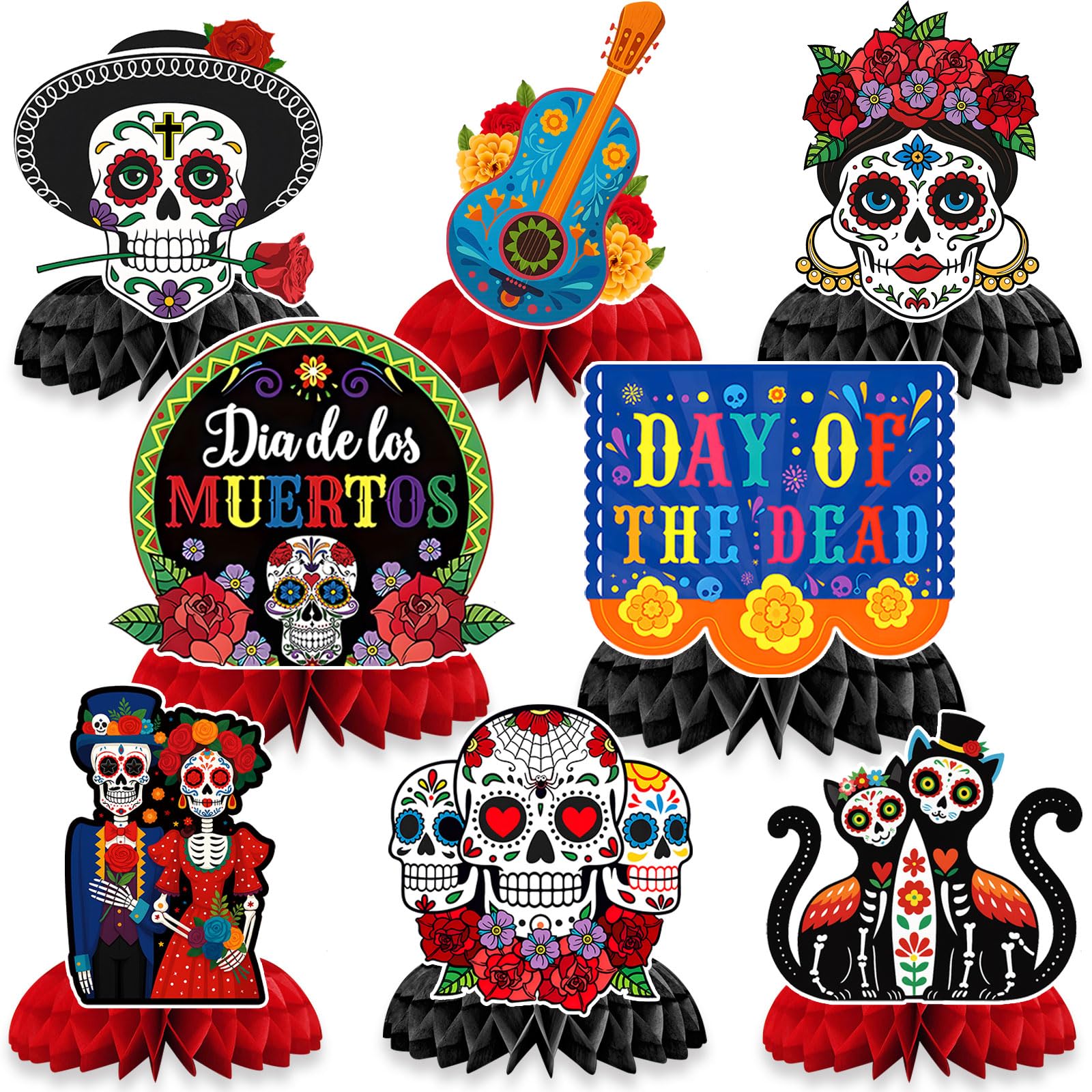 Snapklik.com : JULMELON 8 PCS Day Of The Dead Table Decorations ...