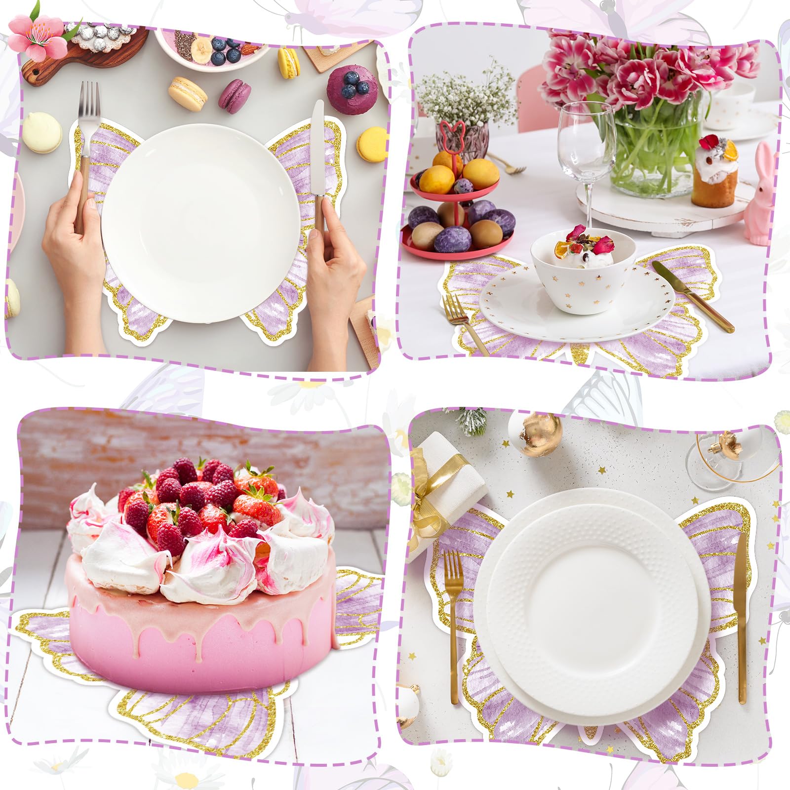 50 Sets De Table Jetables Pâques - Décoration Printanière Festive Pour Vos Repas En Famille
