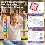 Mini Ensemble de voyages de blocs magnétiques 48 Des morceaux, 3-in-1 Ensemble de tuiles magnétiques avec une boîte en acier ultra-légère pour le voyage, 60 L'accent sur les mineurs 45s Nettoyage - Garçons Air Voyages 3-8 ans