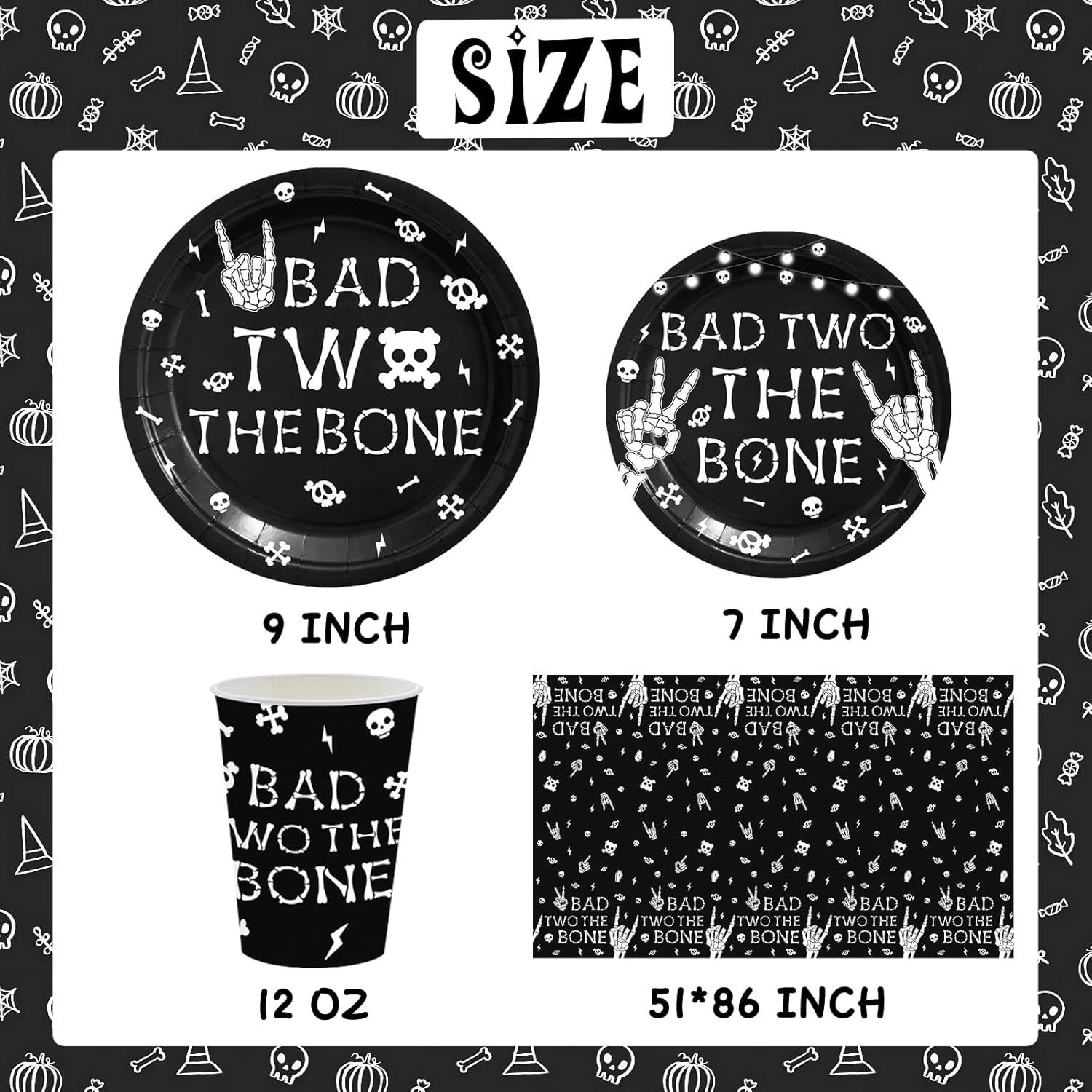 Bad Two The Bone 2nd Birthday Party Decorations for Girls Pink Balloon  Garland Arch Kit with Bad Two The Boneの誕生日パーティー食器用品、ロックンロールの2歳の誕生日食器には、2歳の誕生日パーティーの装飾用のプ