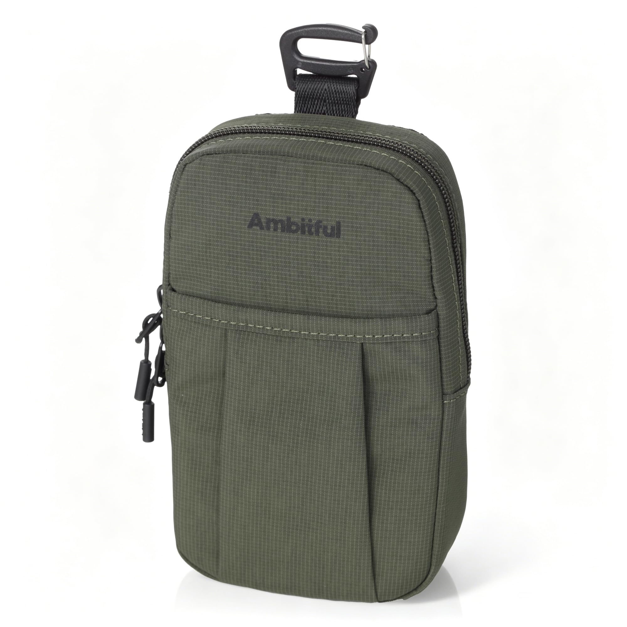 AMBITFUL Compact Sports Camera Bag, Shoulder Strap Storage Case, 3.94 x 1.57 x 7.09 inches, Compatible with Phones, Compact Cameras, Power Banks, Headphones, Black (Hang U1) (Green)