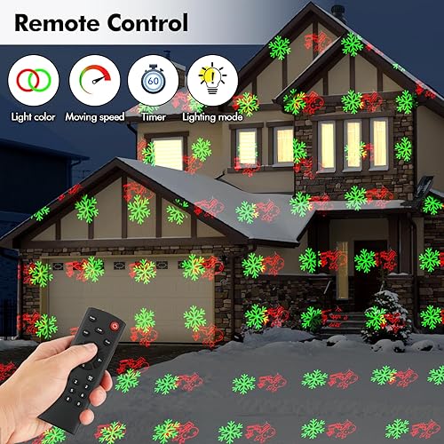 Miniatura 4 de Poeland Luces de proyector de Navidad, luces láser de jardín con 4 patrones múltiples, luz de proyector de vacaciones IP65, impermeable, iluminación