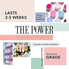 Revel Nail Dip Powder - Pink Powder Dip Nail Polish, Chip Resistant Dip Nail Powder with Vitamin E and Calcium, DIY Manicure, Lovely