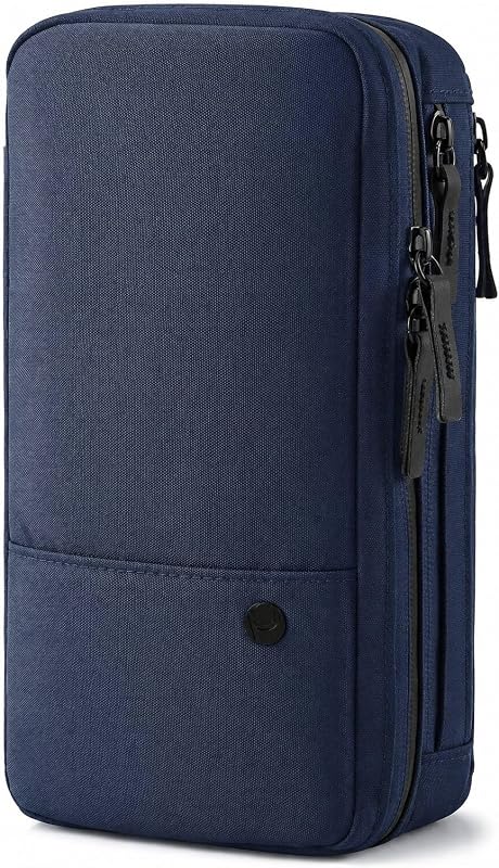 Necessaire masculina de viagem P PUREVAVE com gancho para pendurar, compartimentos e zíper, Azul