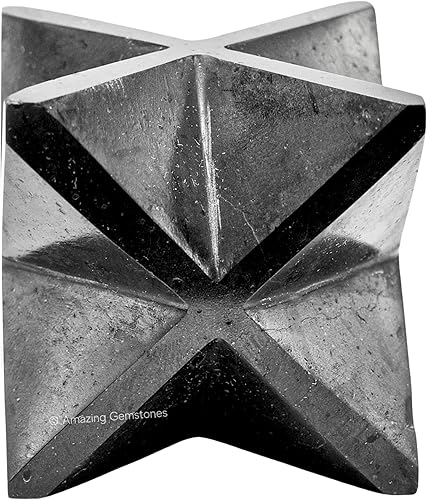 Miniatura 368 de Amazing Gemstone Larvikite Merkaba Crystal – Estrella de Merkaba metafísica de 1 pulgada para meditación – Cristal tetraedro energético y piedras