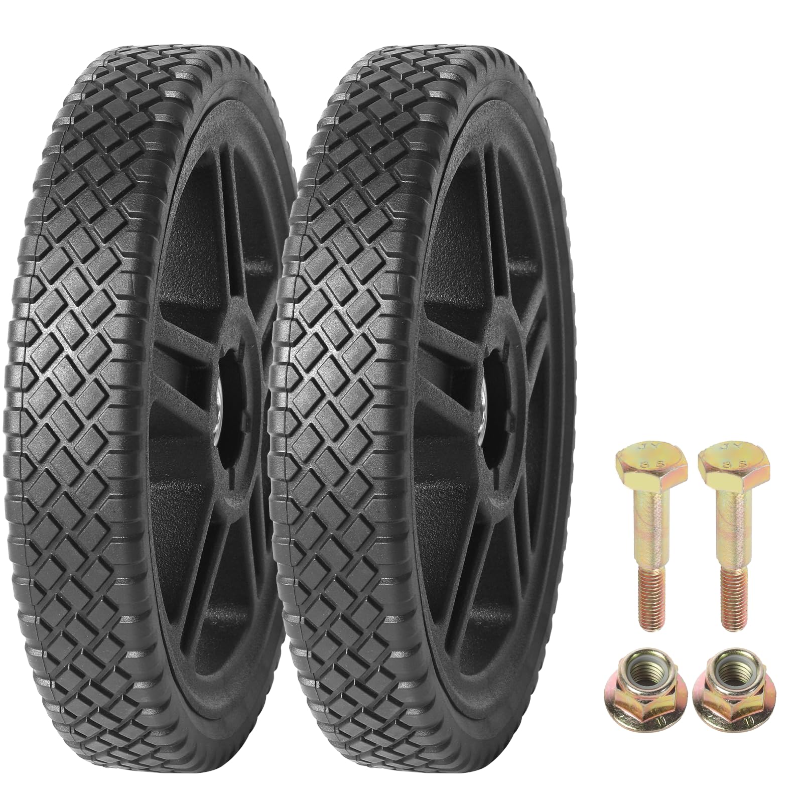 AR-PRO (2-Pack) Replacement 10" Push Lawn Mower Wheels - Universal 10" Lawn Mower Wheels with 1-3/4" Width Hub and 1/2" Bearings - Fit for Standard Lawn Mowers, Pressure Washers, Generators and More