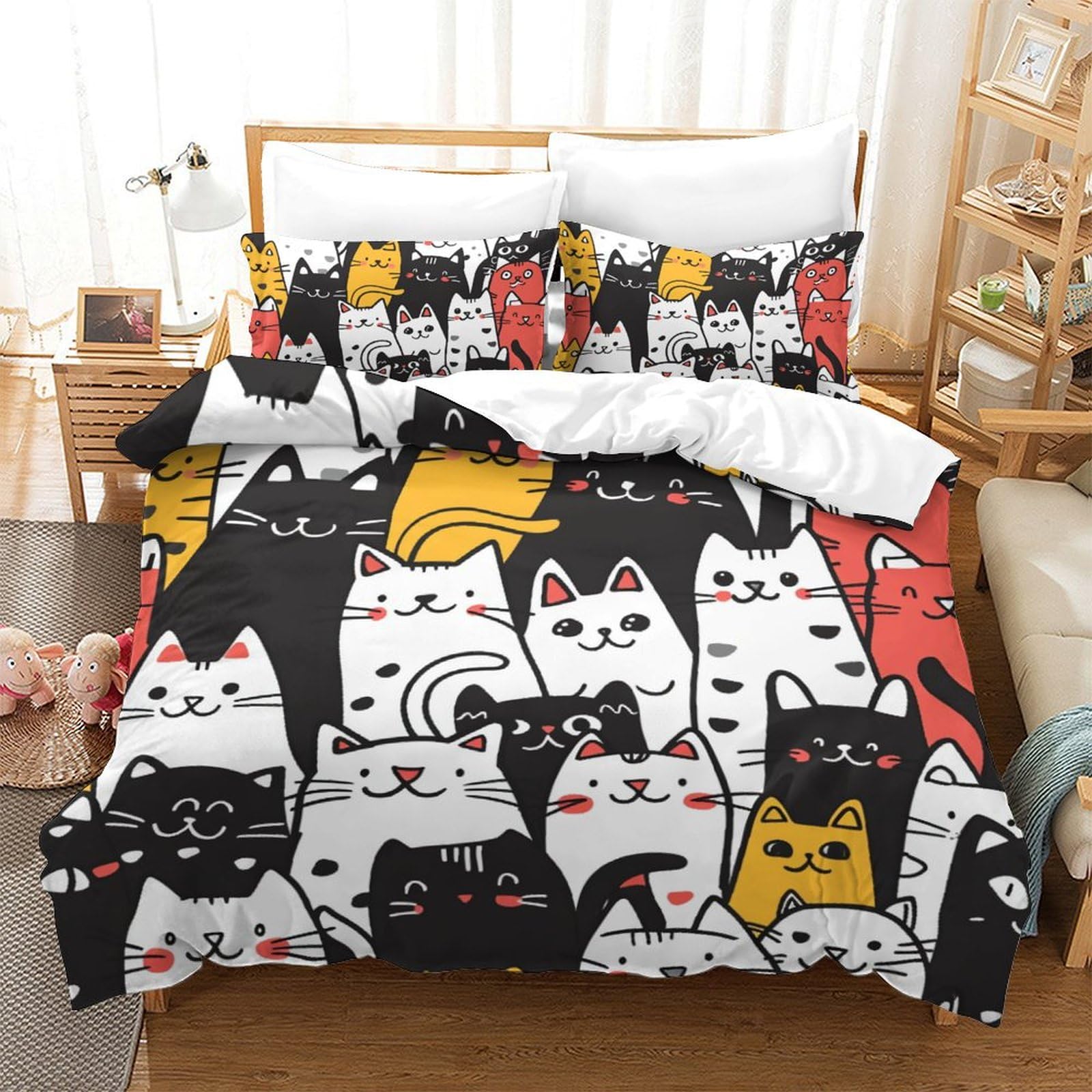 Housse de couette chat 3D pour décorer la chambre ado